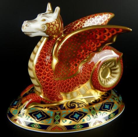 A Royal Crown Derby Wessex Wyvern paperweight