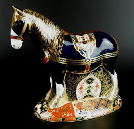 A Royal Crown Derby Shire horse paperweight