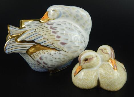 Two Royal Crown Derby paperweights