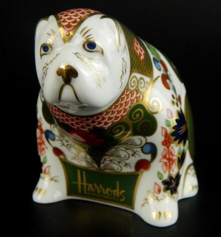 A Royal Crown Derby Harrods bulldog