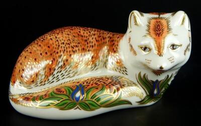 A Royal Crown Derby Leicestershire fox paperweight