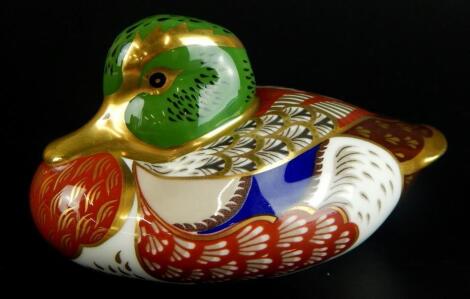 A Royal Crown Derby duck paperweight