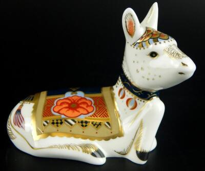 A Royal Crown Derby Holly Donkey paperweight