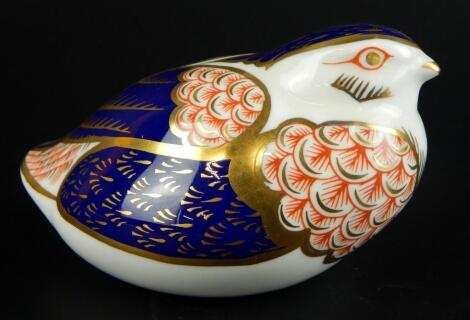 A Royal Crown Derby quail paperweight