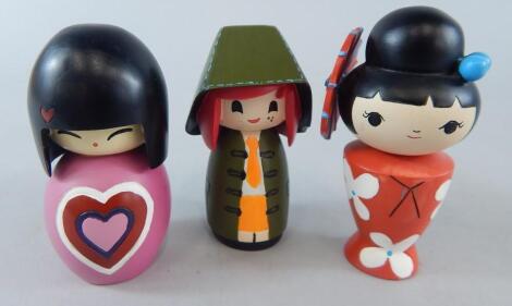 Three Momiji figures