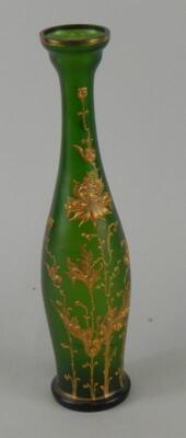 A late 19th/early 20thC opaque green glass Art Nouveau style vase