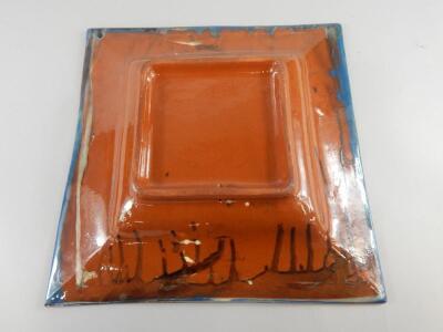 A Studio Pottery square dish or bowl - 2