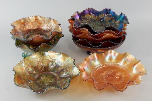 Various carnival glass