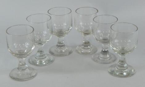 A set of six 19thC wine goblets