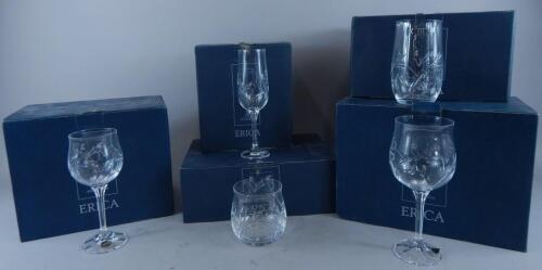 A collection of Bohemia crystal glasses