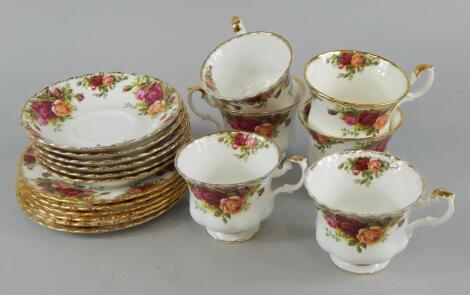 A Royal Albert Old Country Roses part tea service.