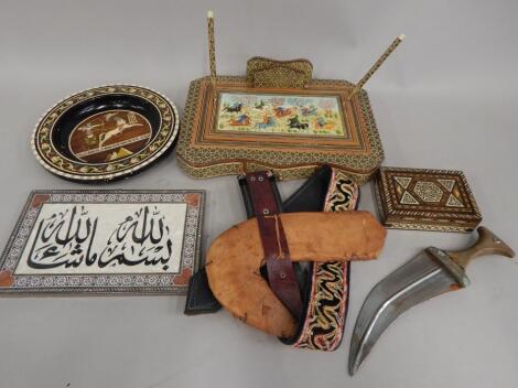 Miscellaneous Middle Eastern inlaid items