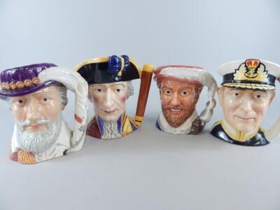 A collection of twelve Franklin Mint porcelain character jugs - 4