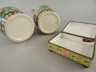 A Chinese Canton enamel box and cover - 2