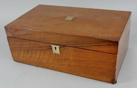 A Victorian walnut writing box