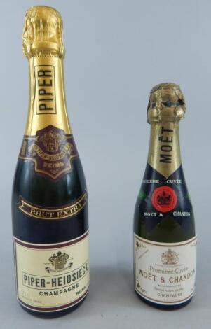 A small bottle of Moet and Chandon Premier Cuvee Champagne