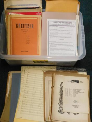 A large quantity of sheet music