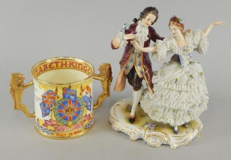 A Continental porcelain figure group