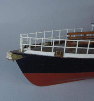 A 20thC wooden model of the paddle steamer Hjejlen - 2