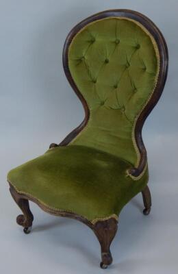 A 19thC spoonback chair