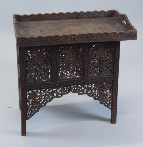 An Anglo Indian hardwood tray top table