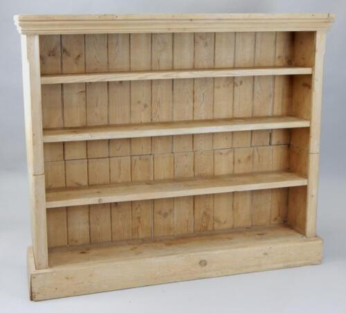 An early 20thC stripped pine bookcase