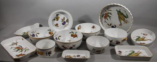 Various Royal Worcester Evesham pattern serving pieces