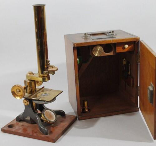 A student's brass microscope