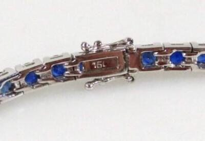 A sapphire set tennis bracelet - 3