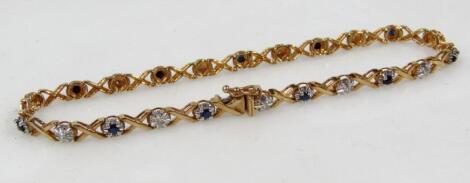 A sapphire and diamond bracelet