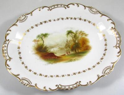 A 19thC hand painted and gilt highlighted part dessert service - 2