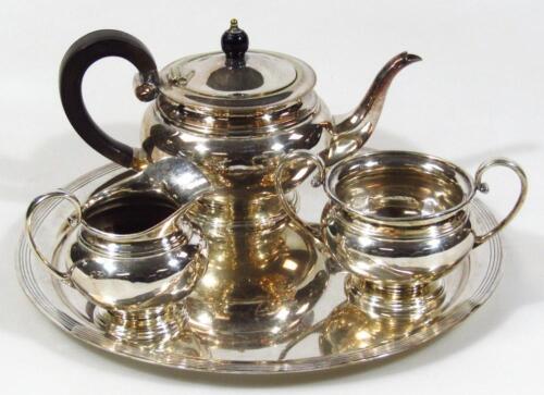 A 20thC silver plated four piece tea service