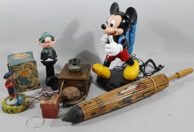 A late 1980's Mickey Mouse articulated telephone