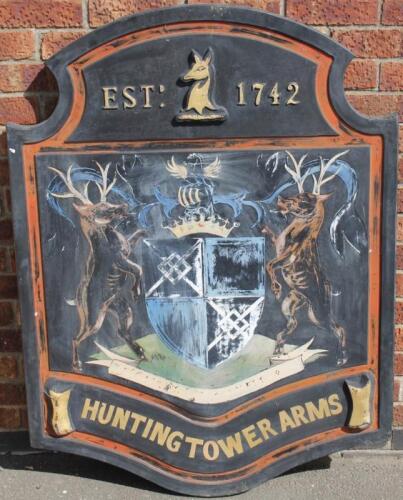 Grantham Interest. A wooden and Perspex style pub sign