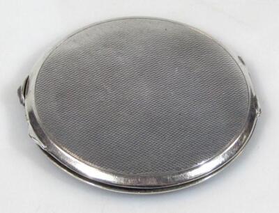 A George VI silver part enamel and mirrored powder compact - 2