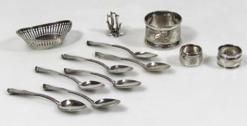 Various items of Continental white metal