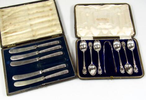 A set of six George V silver teaspoons