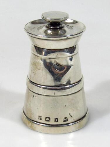 A late Victorian silver pepper mill