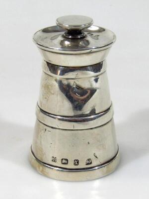 A late Victorian silver pepper mill