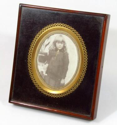 A late 19thC polished mahogany deep glazed frame