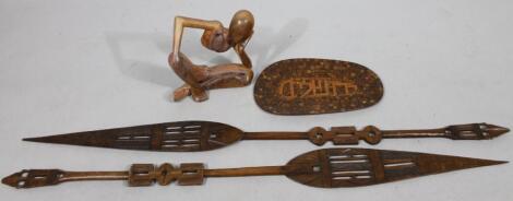 Various African hardwood tribal and other items