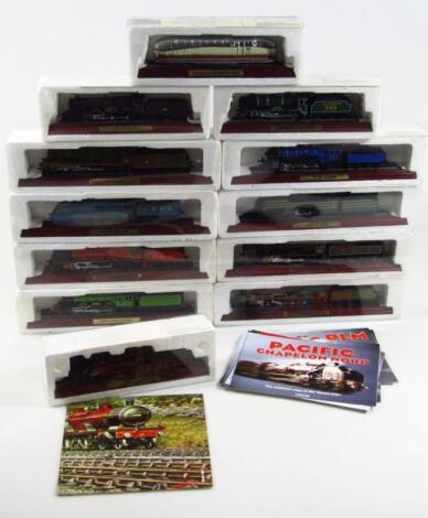 Various die-cast models of locomotives