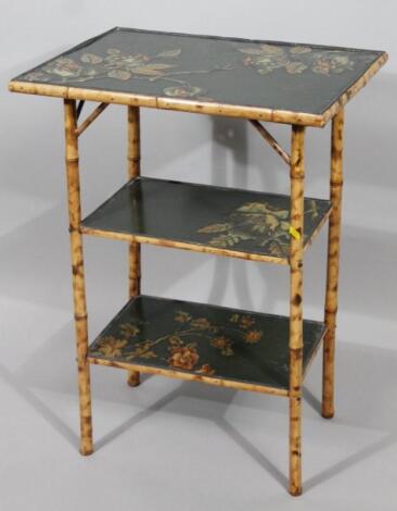 An early 20thC bamboo side table