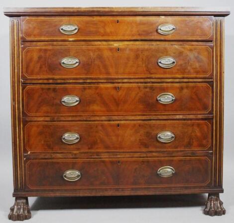 An 19thC mahogany chest