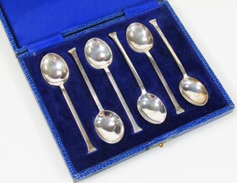 A set of six George VI silver teaspoons