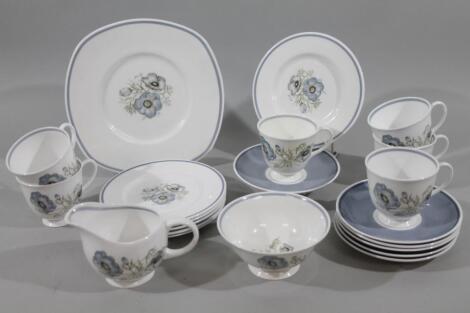 A Susie Cooper Glen Mist bone china part service