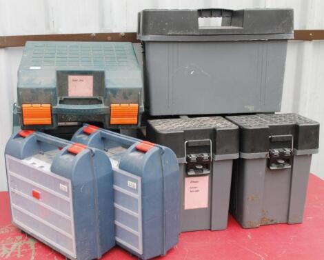 Two GVZ plastic heavy duty tool or travelling boxes