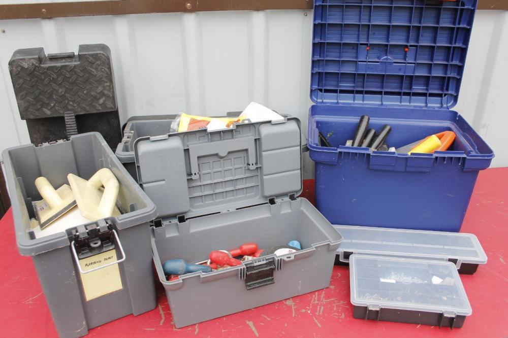 A modern Keter plastic tool chest