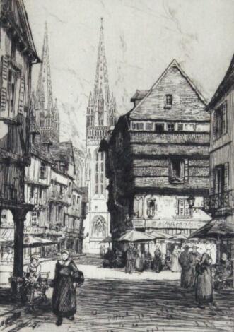 Reginald Green (exh 1911-1938). The Cathedral Quimper