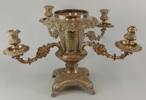 A late 19th/early 20thC silver plated epergne